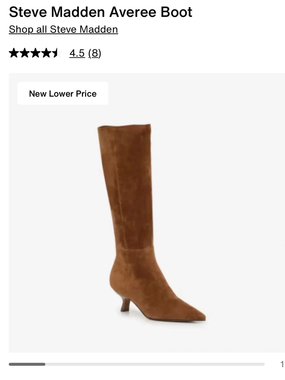 Steve Madden Averee Brown Suede Over-the-Knee Pointed-Toe Boot